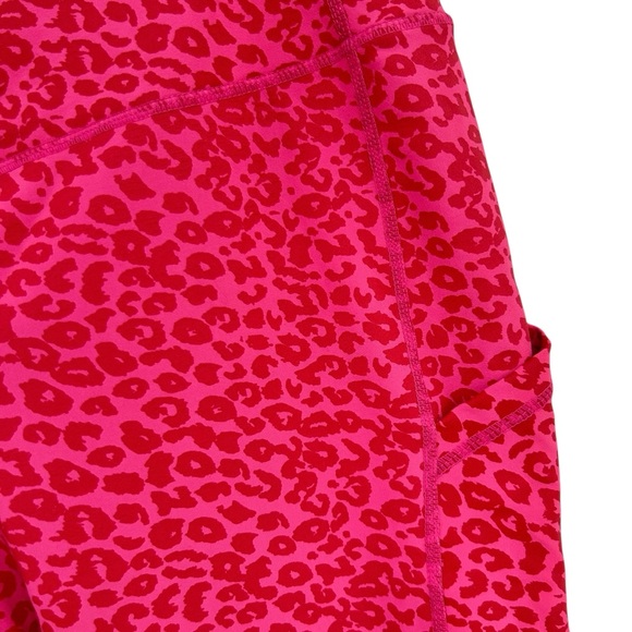 TORRID Pink Red Leopard Print Performance High Rise Leggings 2 - Picture 3 of 10
